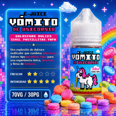 E-JUICE VOMITO DE UNICORNIO 70/30